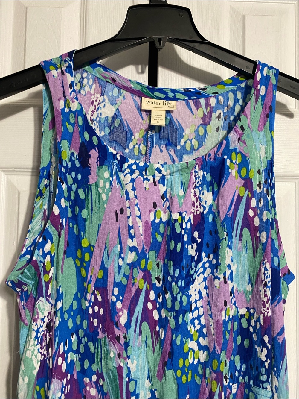 Water Lily NWT casual princess blue lightweight gauze summer beach dress size 1X - Picture 3 of 16